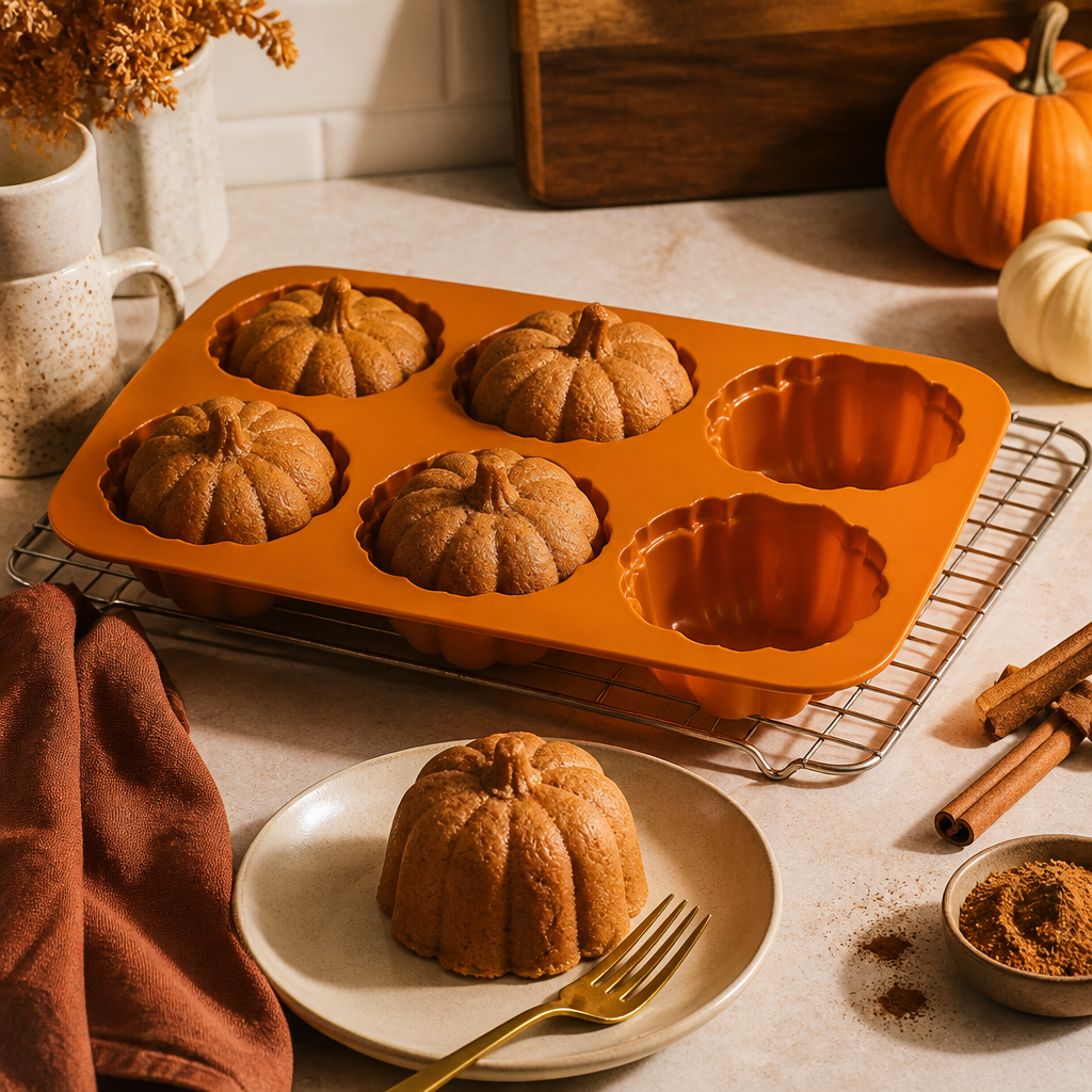 Pumpkin shaped baking molds