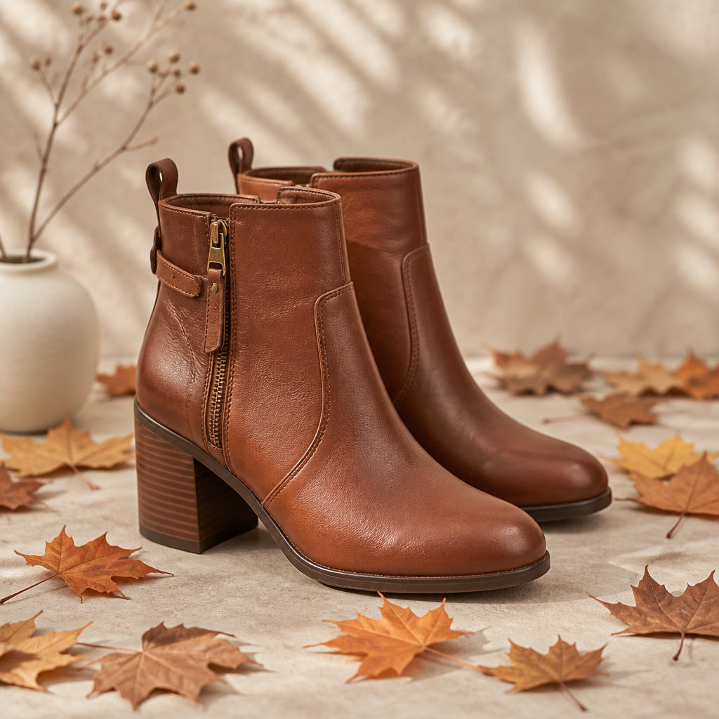 Block heel ankle boots
