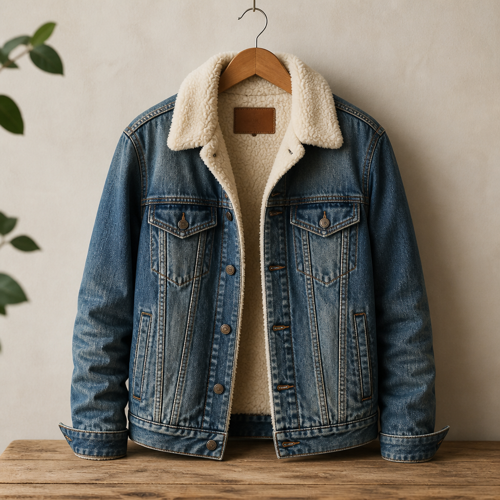 Fleece lined denim jacket