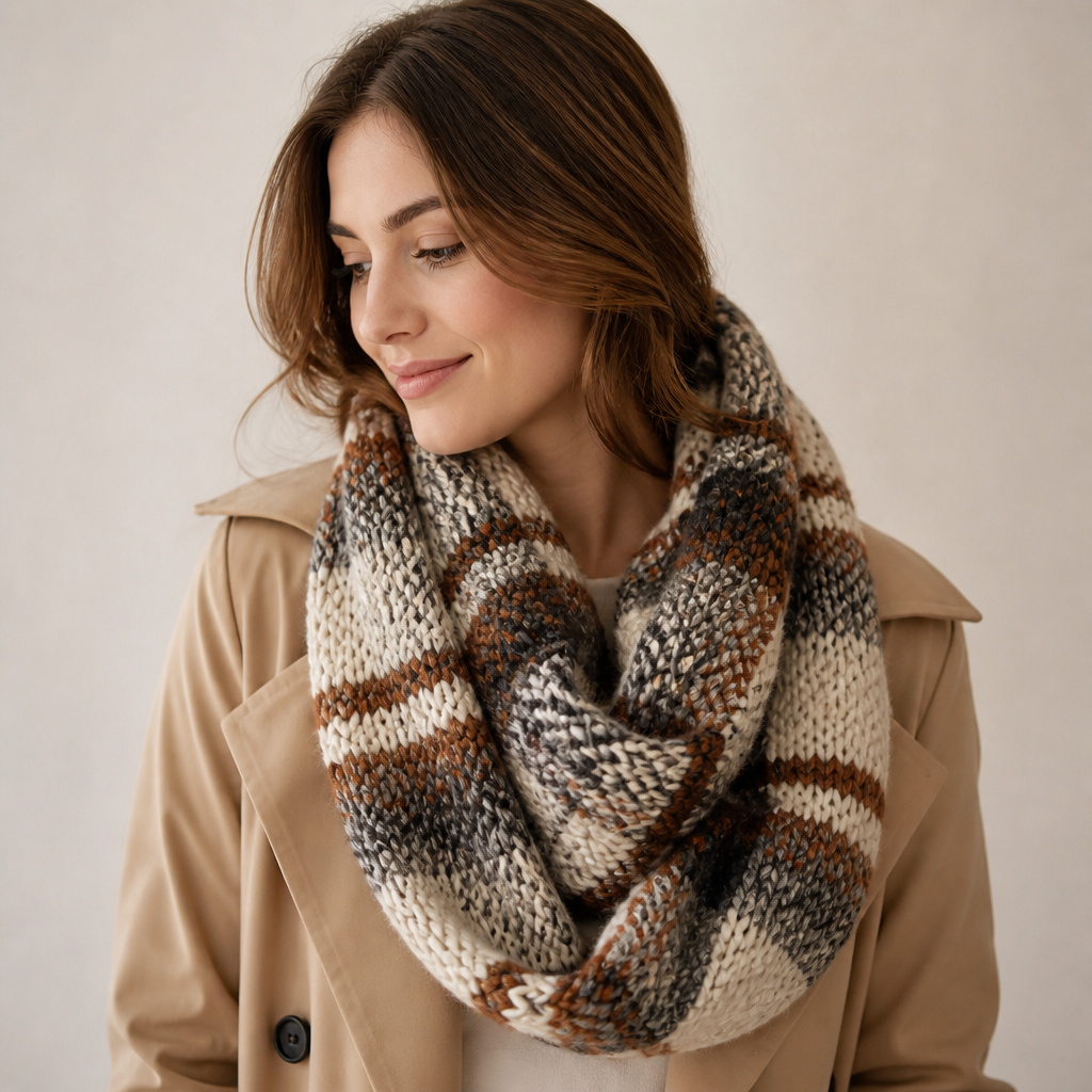Chunky knit infinity scarf