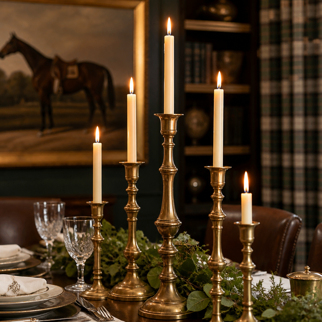 Antique brass candlesticks