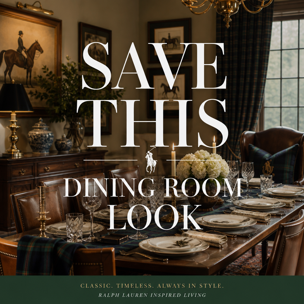 Ralph Lauren dining room Pinterest pin