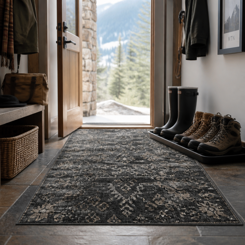 Durable washable entry rug