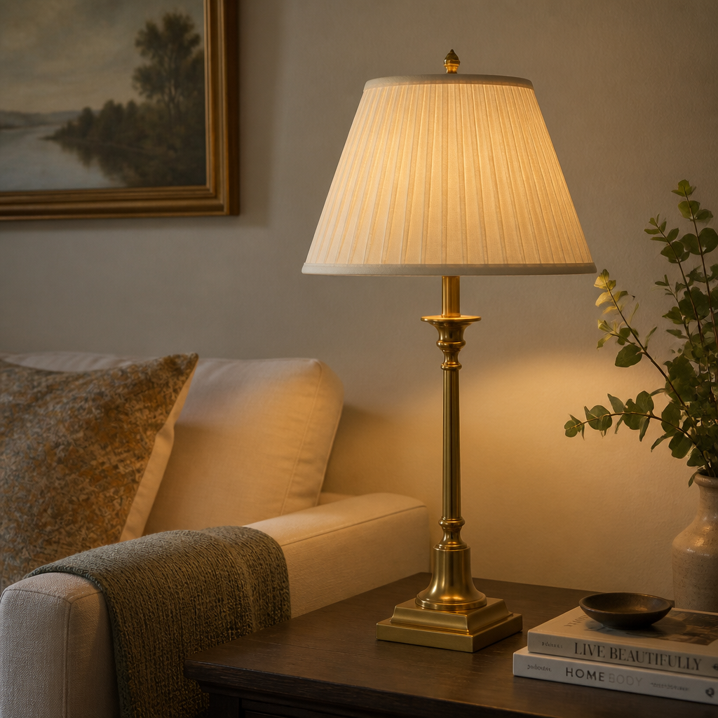 Antique brass table lamp