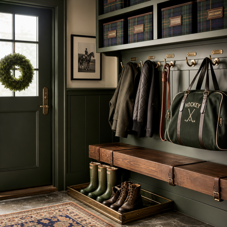 Ralph Lauren inspired mudroom