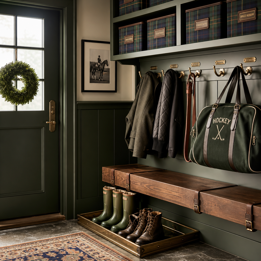 Ralph Lauren inspired mudroom