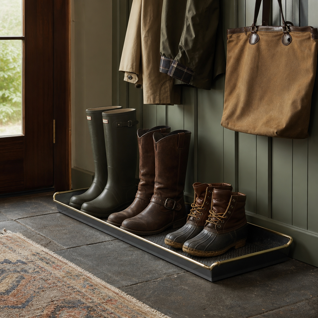 Brass trim boot tray