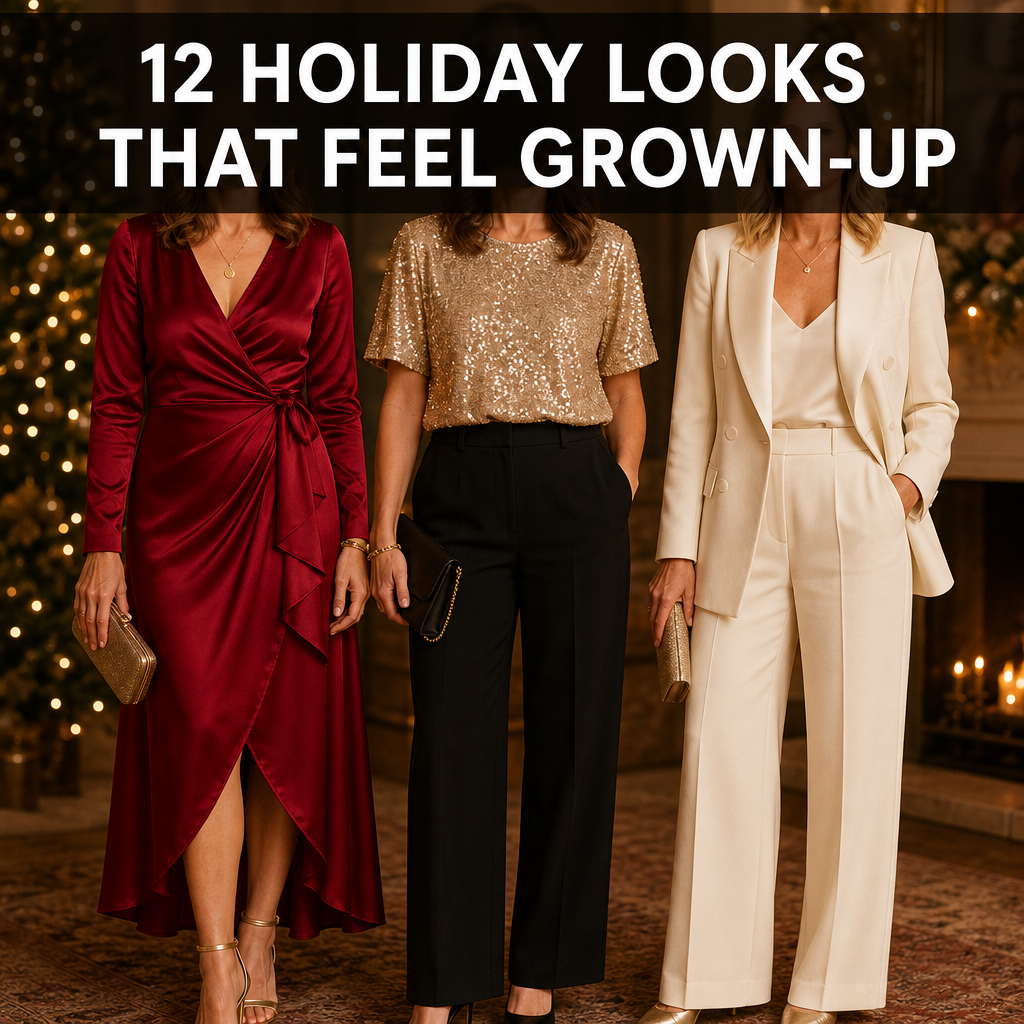 Pinterest pin: 12 Holiday Looks That Feel Grown-Up