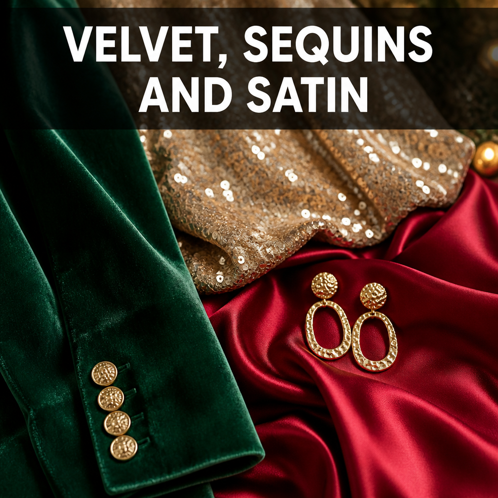 Pinterest pin: Velvet, Sequins and Satin