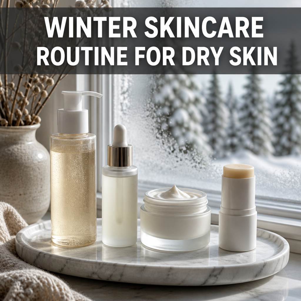 Pinterest pin: Winter Skincare Routine for Dry Skin